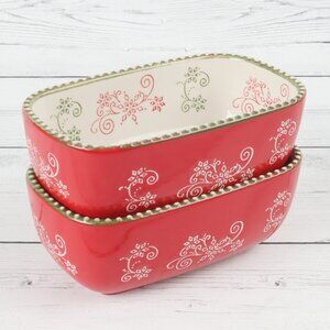 Temp-Tations Floral Lace-Festive 12oz Mini Loaf Pans - Set of Two